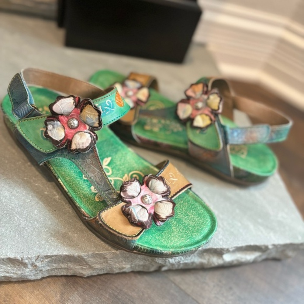 L'Artiste by Spring Step Erica Mint Green Multi EU 39‎ (US Women's 9) Sandals